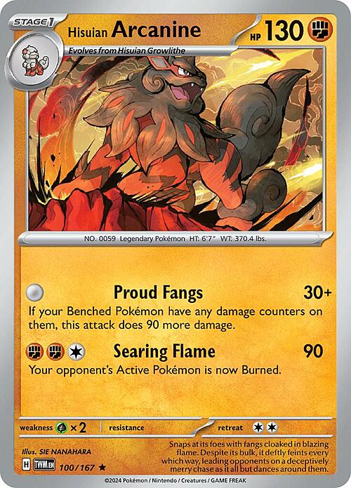 Arcanine di Hisui Card Front