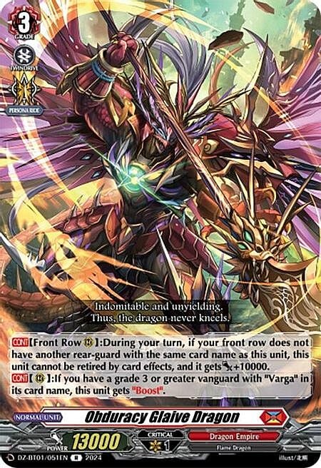 Obduracy Glaive Dragon Frente