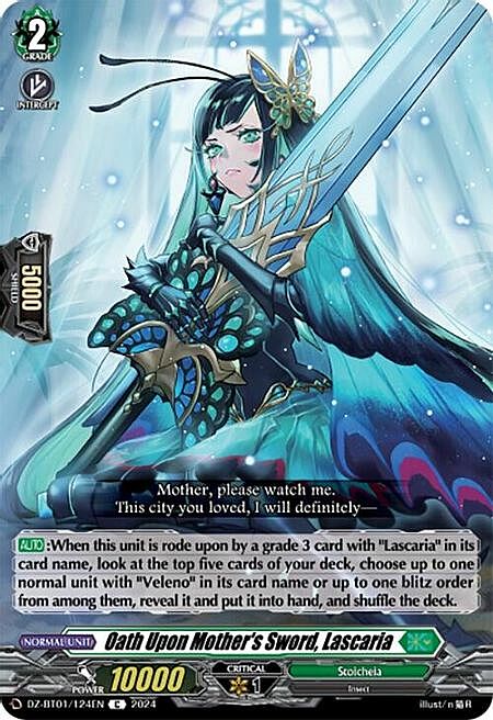 Oath Upon Mother's Sword, Lascaria Card Front