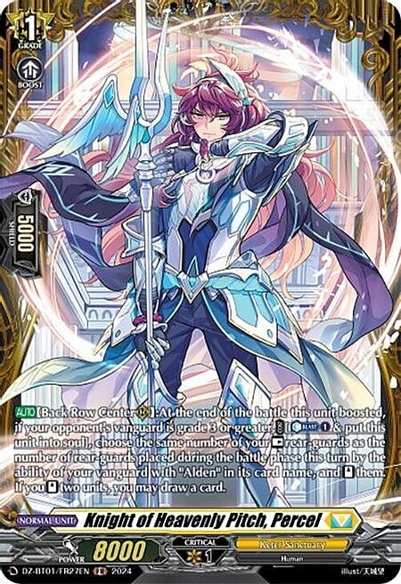 Knight of Heavenly Pitch, Percel Card Front