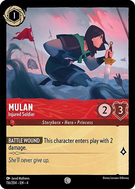 Mulan - Guerriera Ferita Card Front