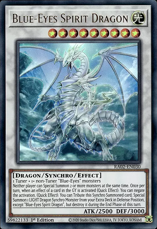 Blue-Eyes Spirit Dragon Card Front