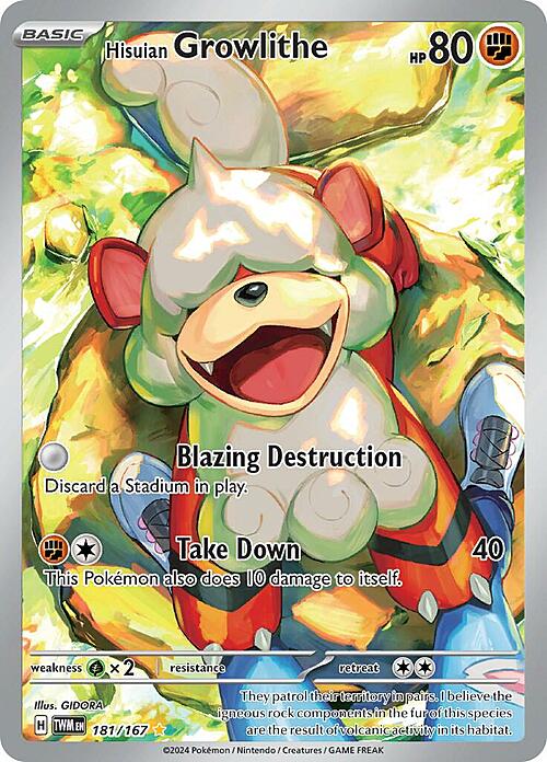 Growlithe di Hisui Card Front