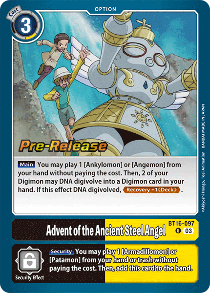 Advent of the Ancient Steel Angel Card Front