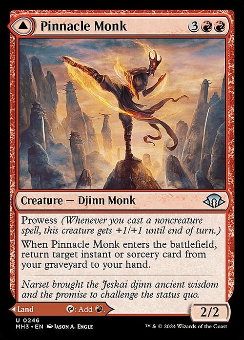Pinnacle Monk // Mystic Peak Card Front