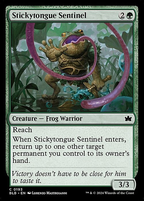 Stickytongue Sentinel Card Front