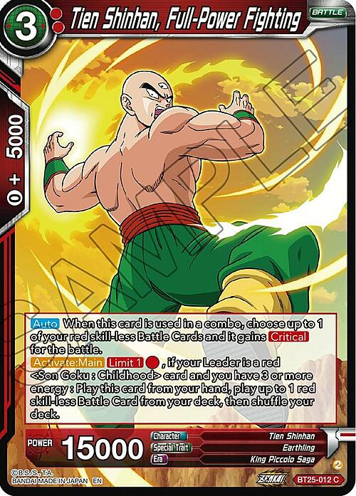 Tien Shinhan, Full-Power Fighting Frente