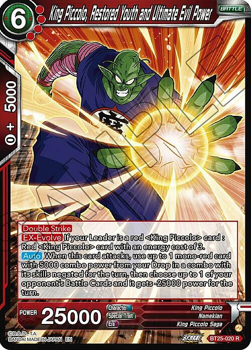 King Piccolo, Restored Youth and Ultimate Evil Power Frente