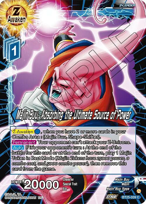 Majin Buu, Absorbing the Ultimate Source of Power Card Front