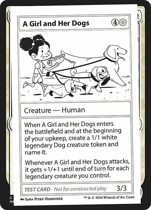 A Girl and Her Dogs Card Front