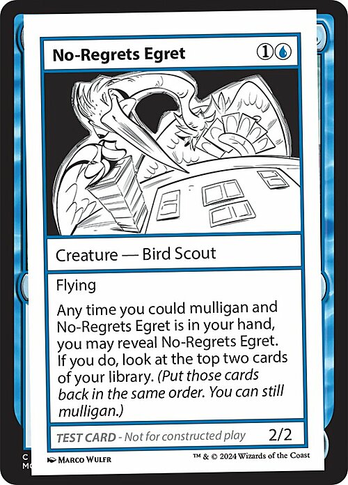 No-Regrets Egret Card Front