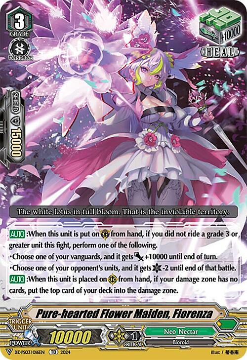 Pure-hearted Flower Maiden, Fiorenza [V Format] Card Front