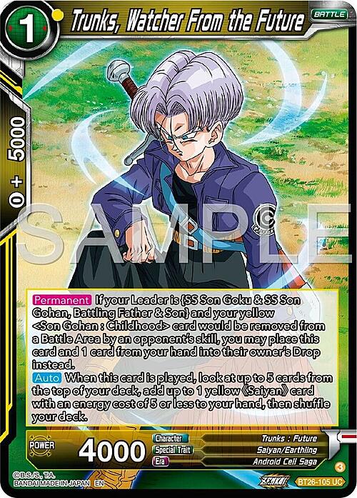 Trunks, Watcher From the Future Card Front