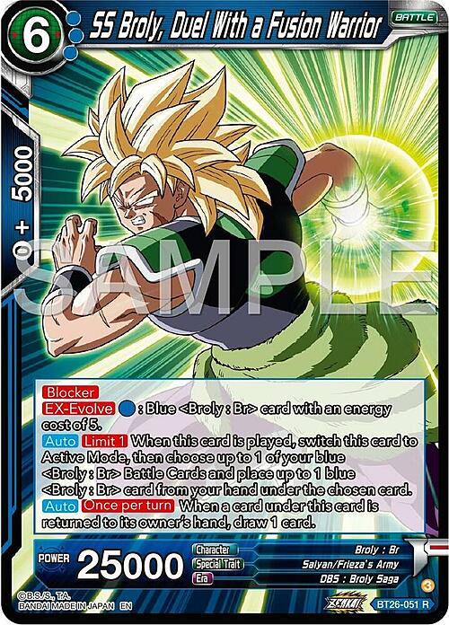 SS Broly, Duel With a Fusion Warrior Card Front