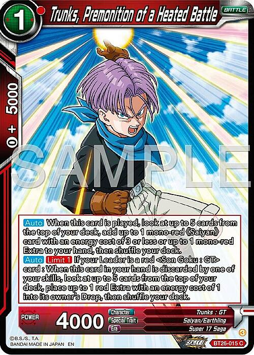 Trunks, Premonition of a Heated Battle Card Front