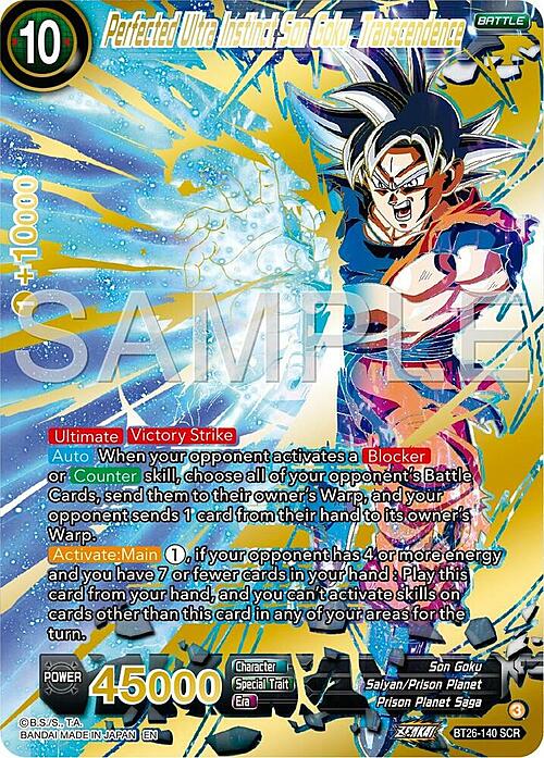 Perfected Ultra Instinct Son Goku, Transcendence Card Front