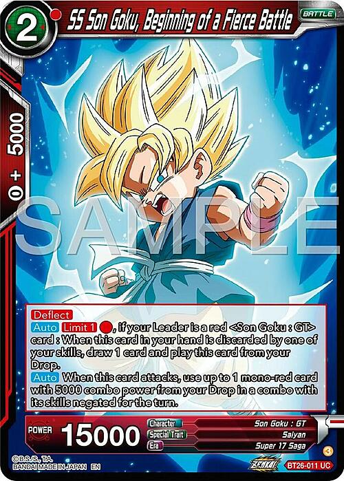 SS Son Goku, Beginning of a Fierce Battle Card Front