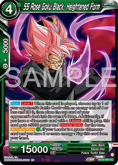 SS Rosé Goku Black, Heightened Form Card Front