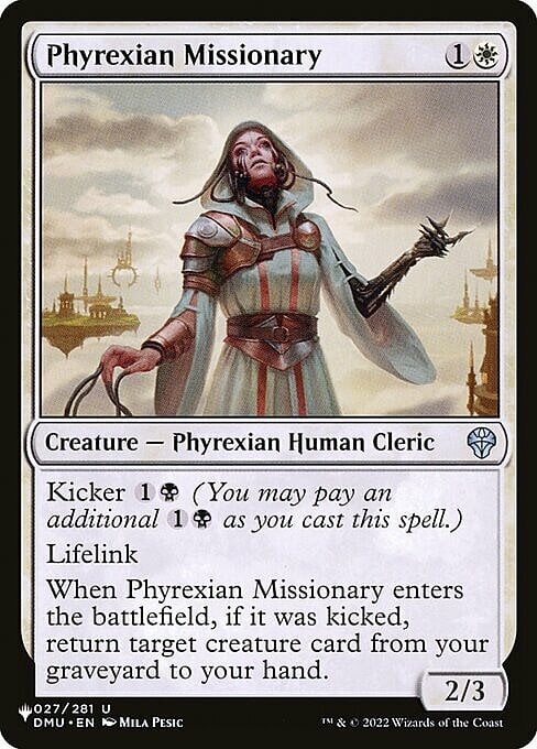 Missionaria di Phyrexia Card Front