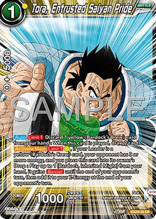 Tora, Entrusted Saiyan Pride Card Front