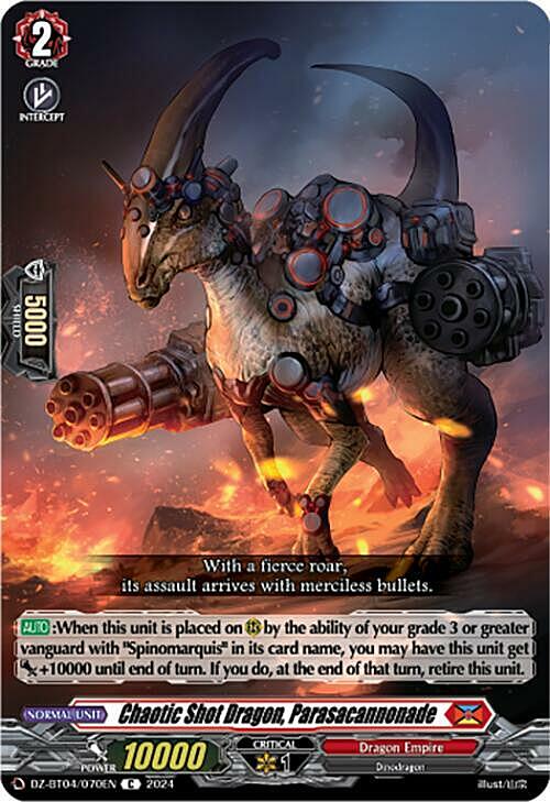 Chaotic Shot Dragon, Parasacannonade Card Front