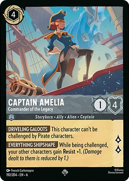 Captain Amelia - Commander of the Legacy Card Front