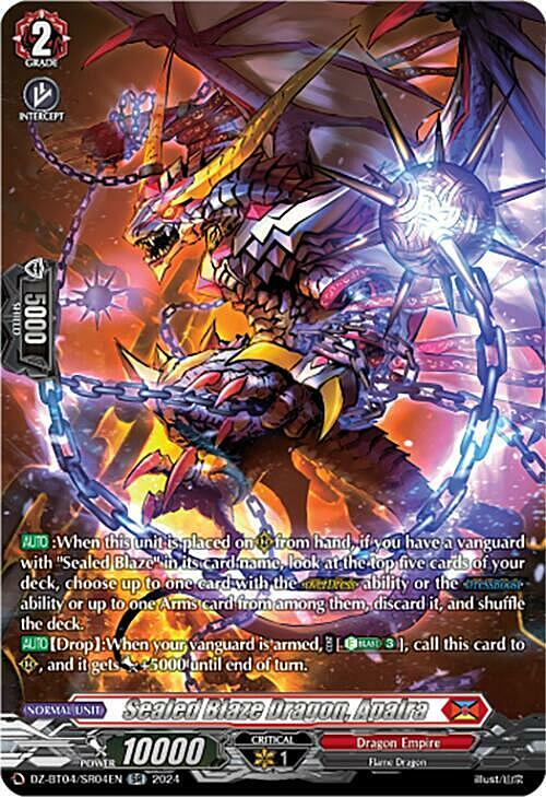 Sealed Blaze Dragon, Apalra Card Front