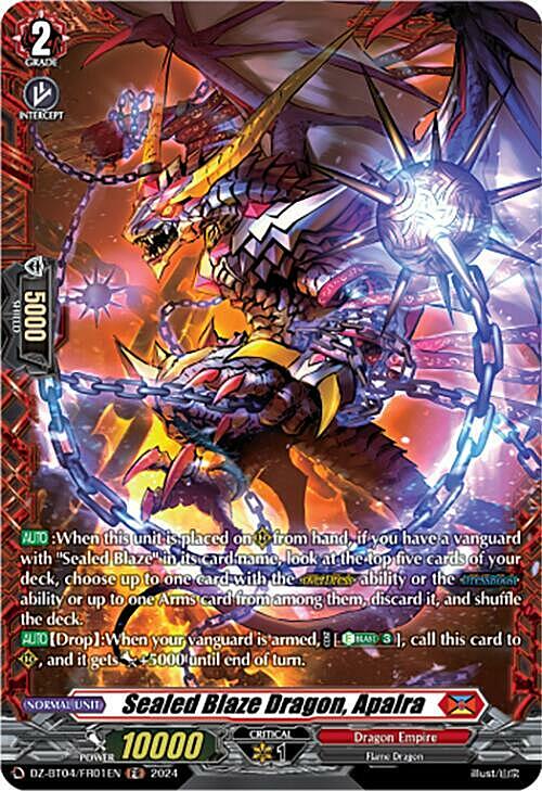 Sealed Blaze Dragon, Apalra Card Front