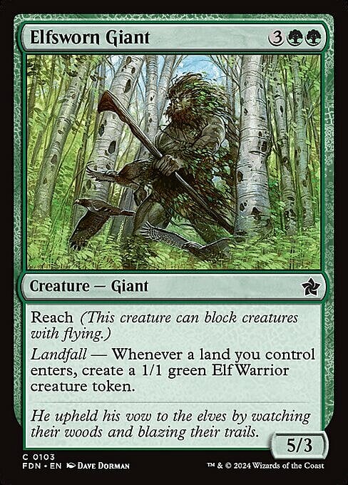 Elfsworn Giant Card Front