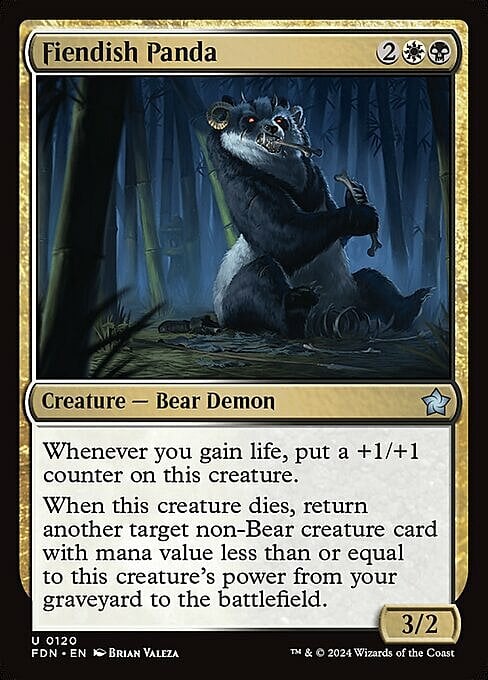 Fiendish Panda Card Front