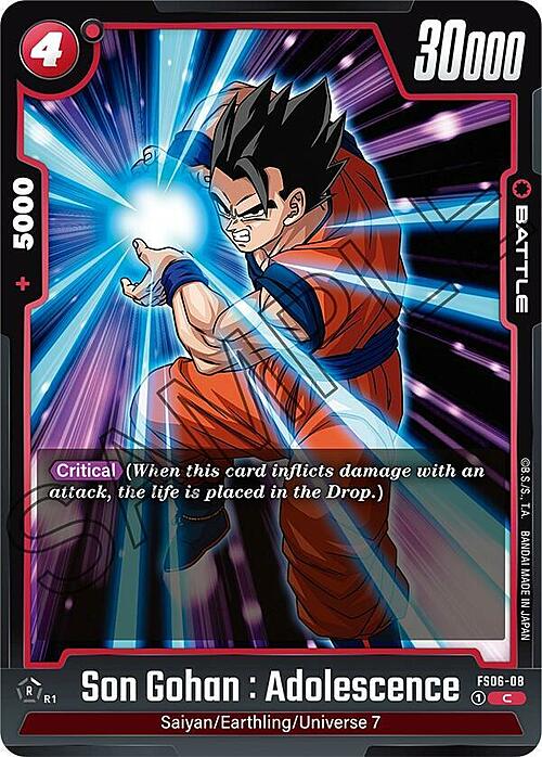 Son Gohan : Adolescence Card Front