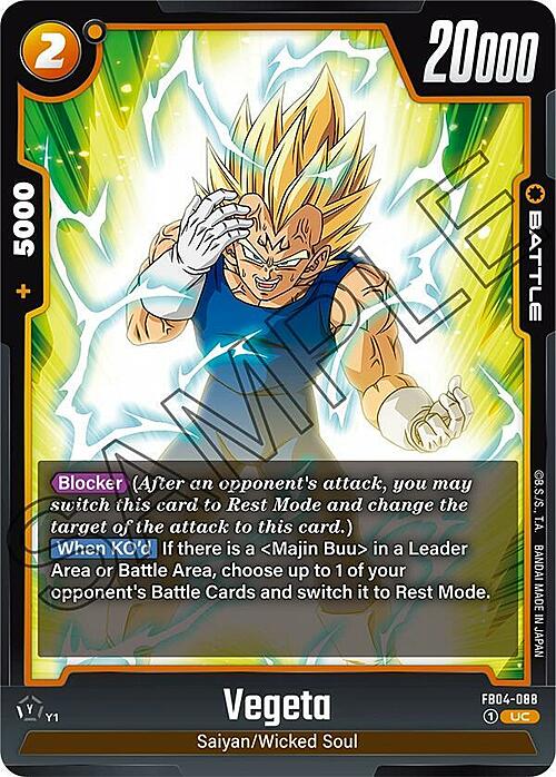 Vegeta Card Front