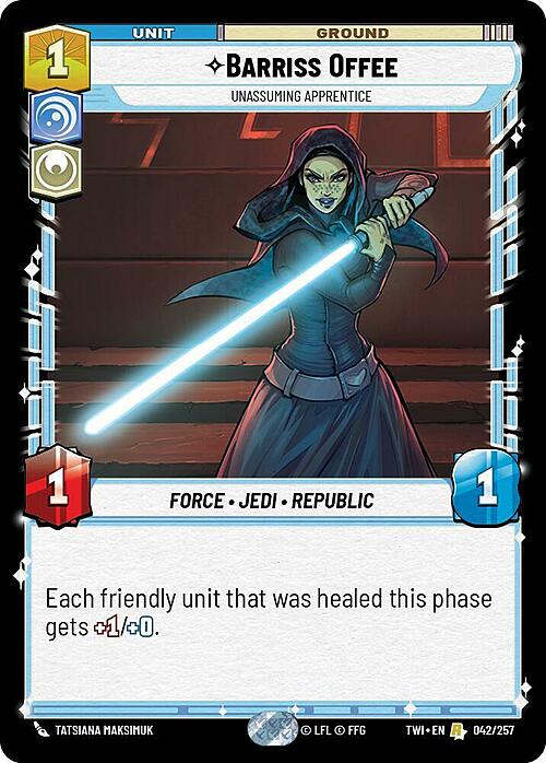 Barriss Offee, Apprendista Umile Card Front