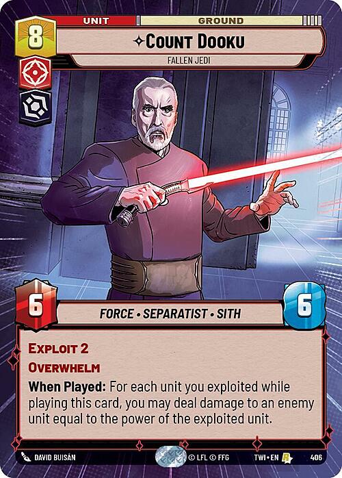 Count Dooku, Fallen Jedi Card Front