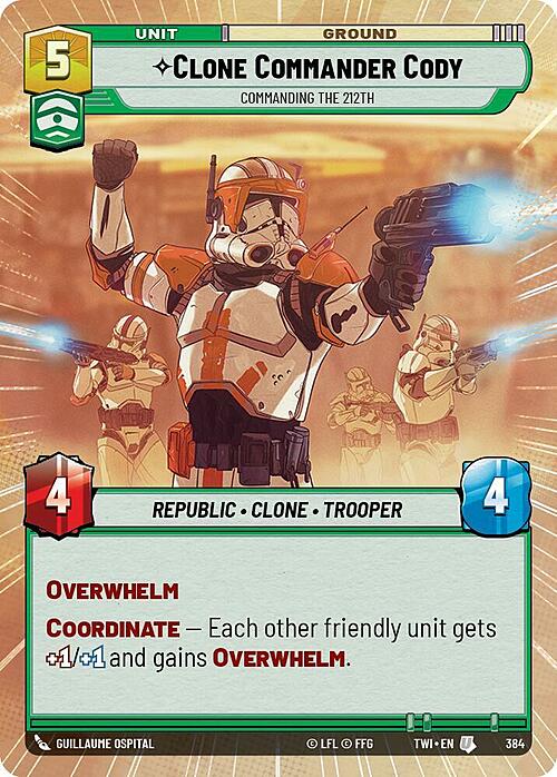 Clone Comandante Cody, Comandante Del 212° Card Front