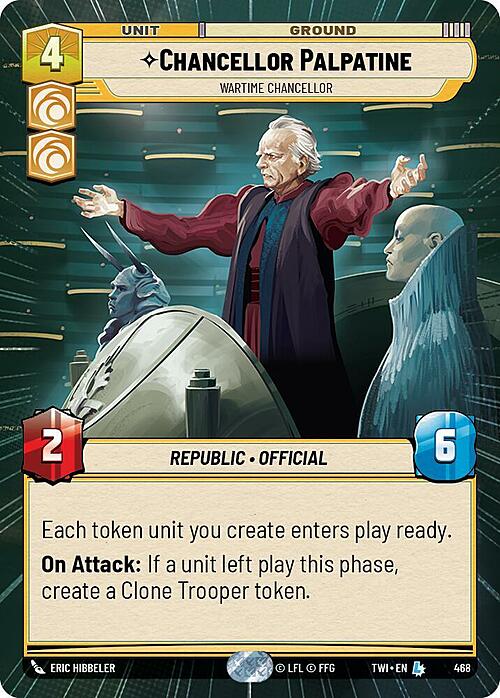 Cancelliere Palpatine, Cancelliere Bellico Card Front