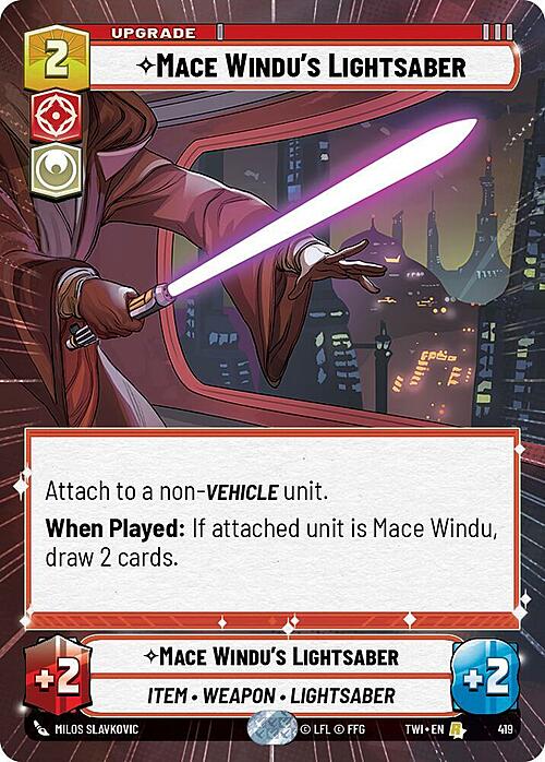 Spada Laser di Mace Windu Card Front