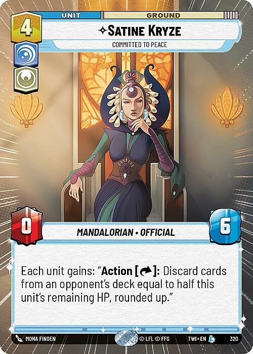 Satine Kryze, Votata Alla Pace Card Front