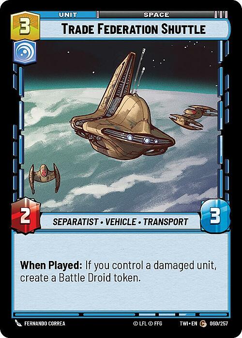 Trade Federation Shuttle Card Front