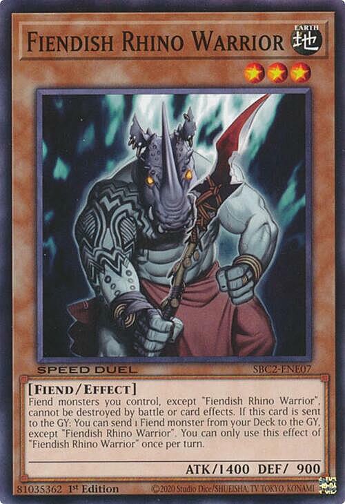 Fiendish Rhino Warrior Card Front