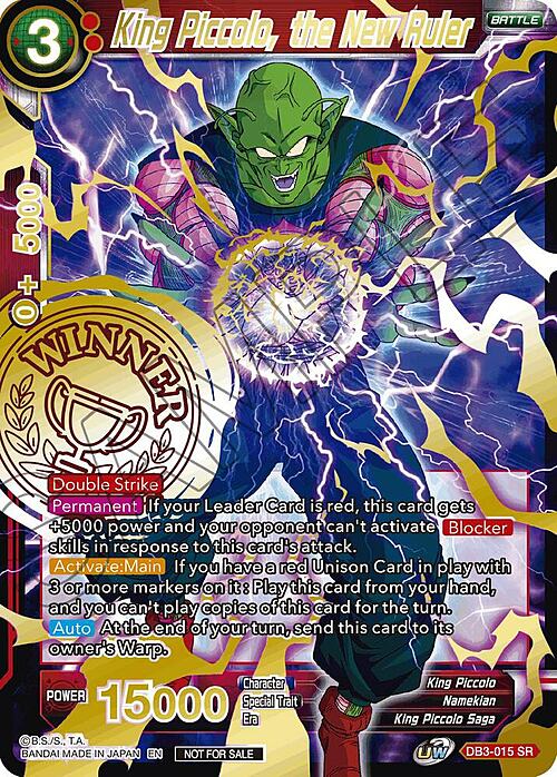 King Piccolo, the New Ruler Card Front