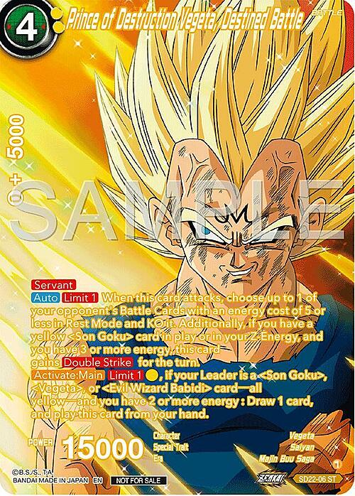 Prince of Destruction Vegeta, Destined Battle Card Front