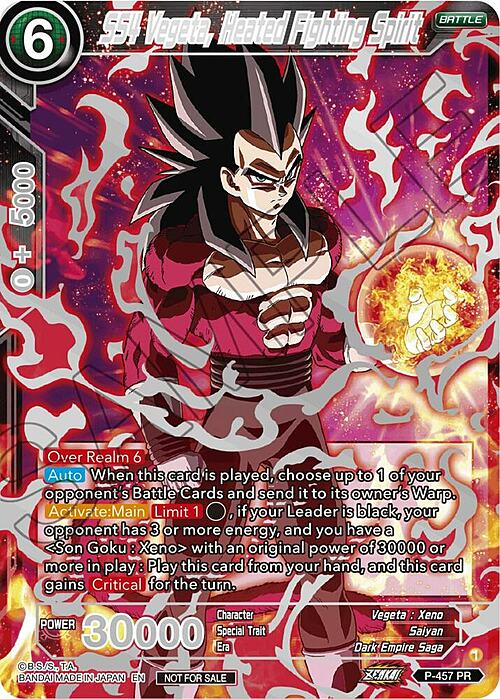 SS4 Vegeta, Heated Fighting Spirit Card Front