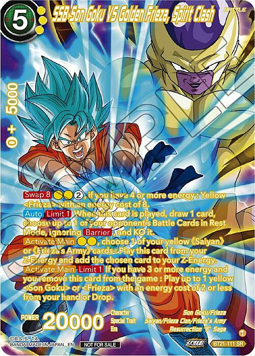 SSB Son Goku VS Golden Frieza, Spirit Clash Card Front