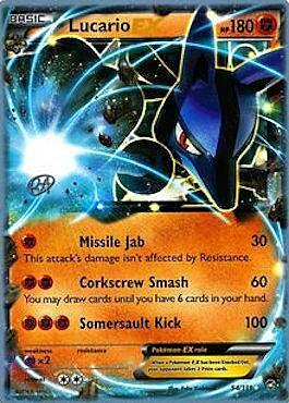 Lucario EX [Missile Jab | Corkscrew Smash | Somersault Kick] Card Front