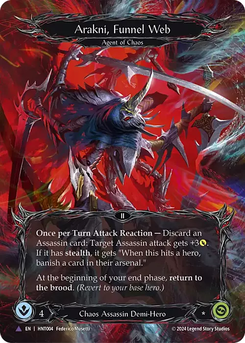 Arakni, Funnel Web Card Front