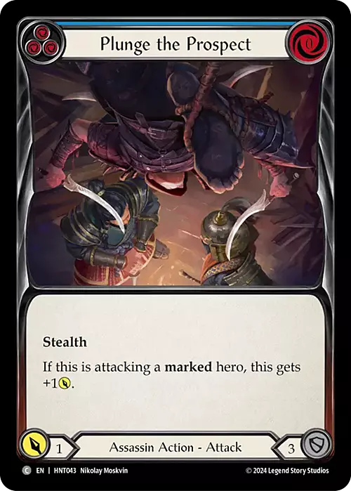 Plunge the Prospect - Blue Card Front