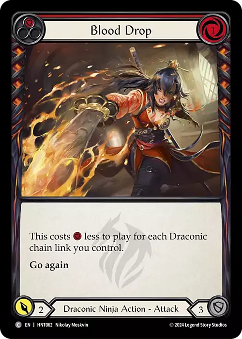 Blood Drop Card Front