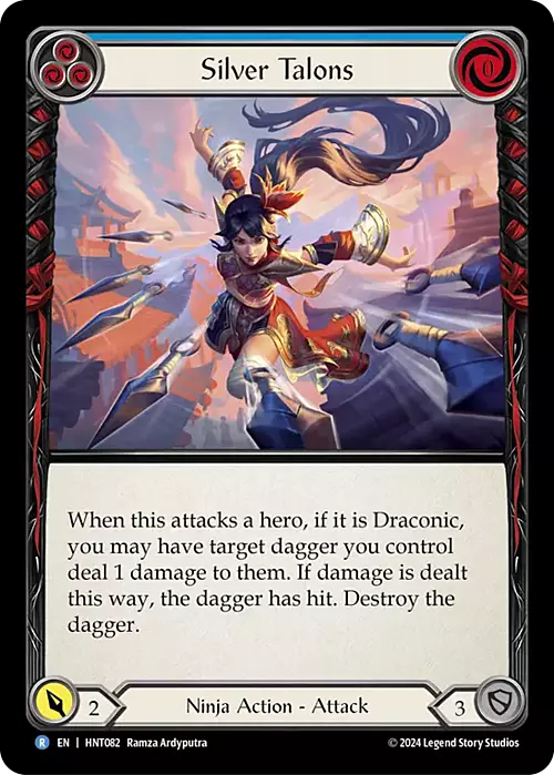 Silver Talons - Blue Card Front