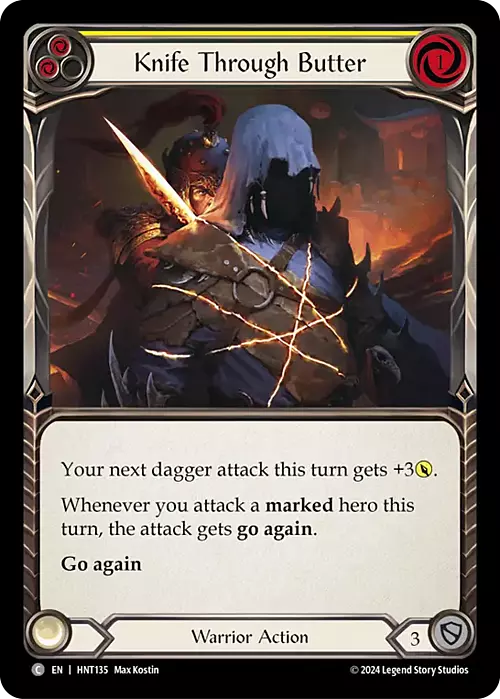 Knife through Butter - Yellow Card Front